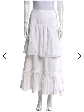 MM6 Maison margiela white tiered cotton maxi shirt midi coastal designer auth